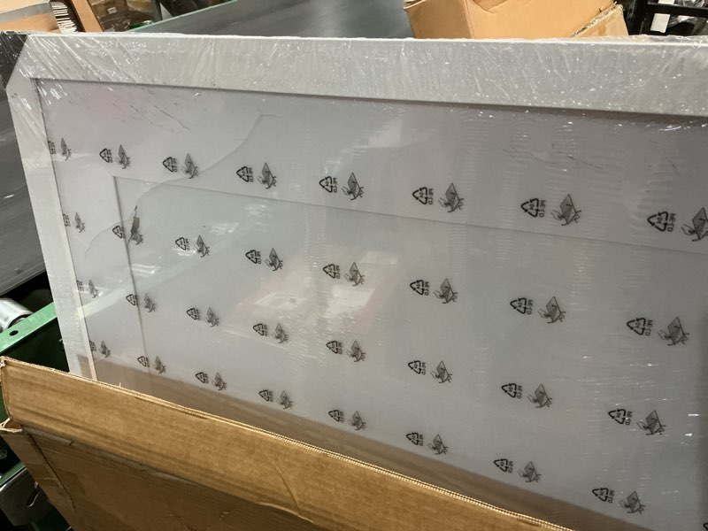 Condition photo showing As Is for 30x30 Picture Frame White with 24x24 Mat, Display Photo 24x24 with Mat or 30 x 30 Without Mat, Wall Hanging Large 30x30 Poster Frame with Shatter Resistant Plexiglass, White White 30x30 inch