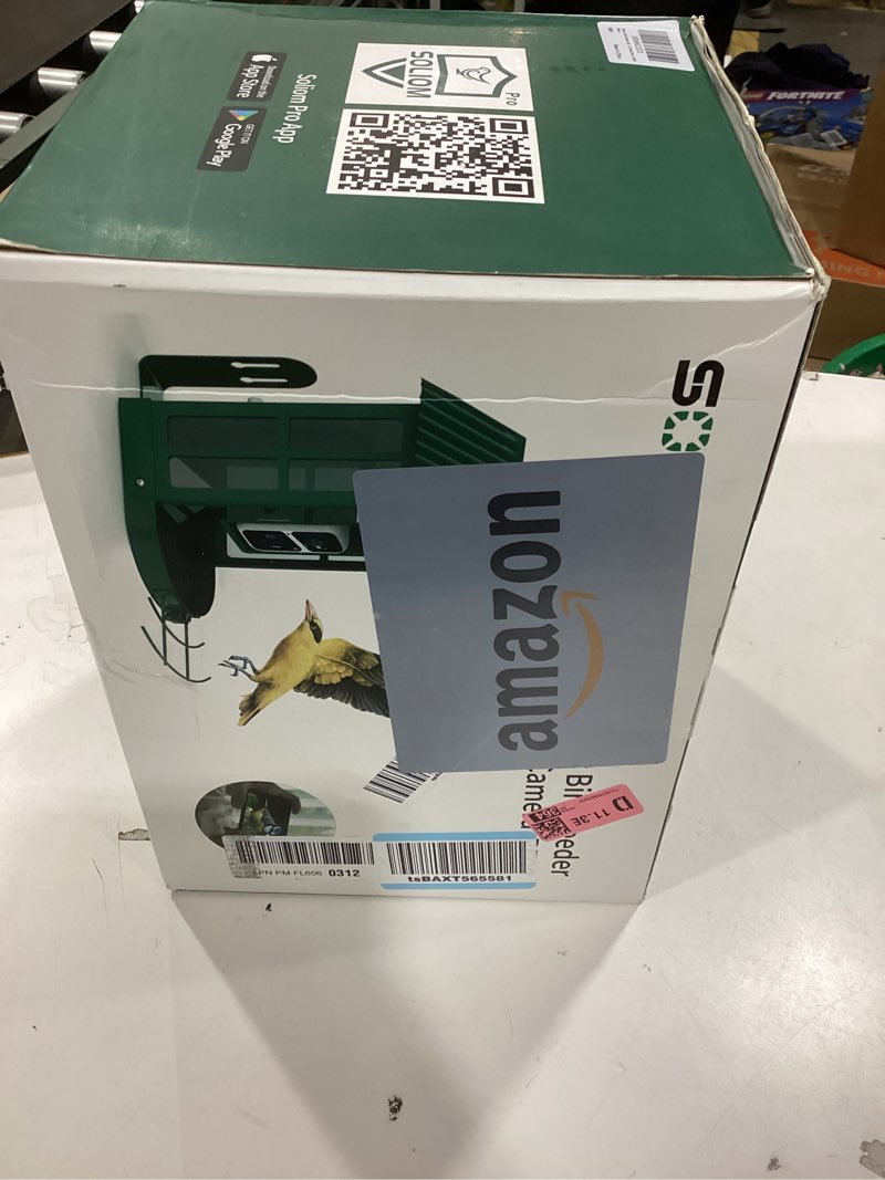 Condition photo showing New/Like New for Soliom- Bird Feeder with Camera, 5W Solar Powered, AI Identify Species, Smart Wild Bird Watching, 2K Live View, Instant Arrival Alerts,Large 2.7L Seed Capacity, Metal Squirrel Chew-Proof - BF08 Green