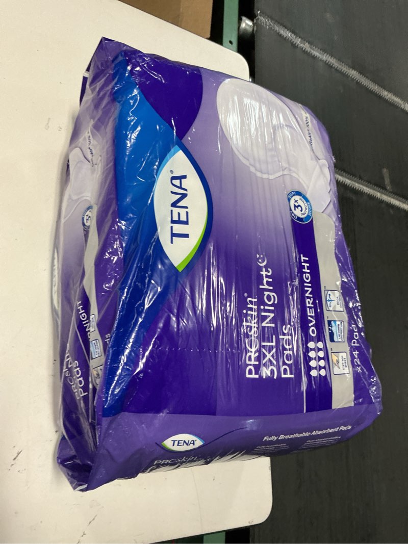 Condition photo showing New/Like New for tena incontinence pads, 3xl plus size, overnight absorbency, for men & women, proskin - xxxl 24 count