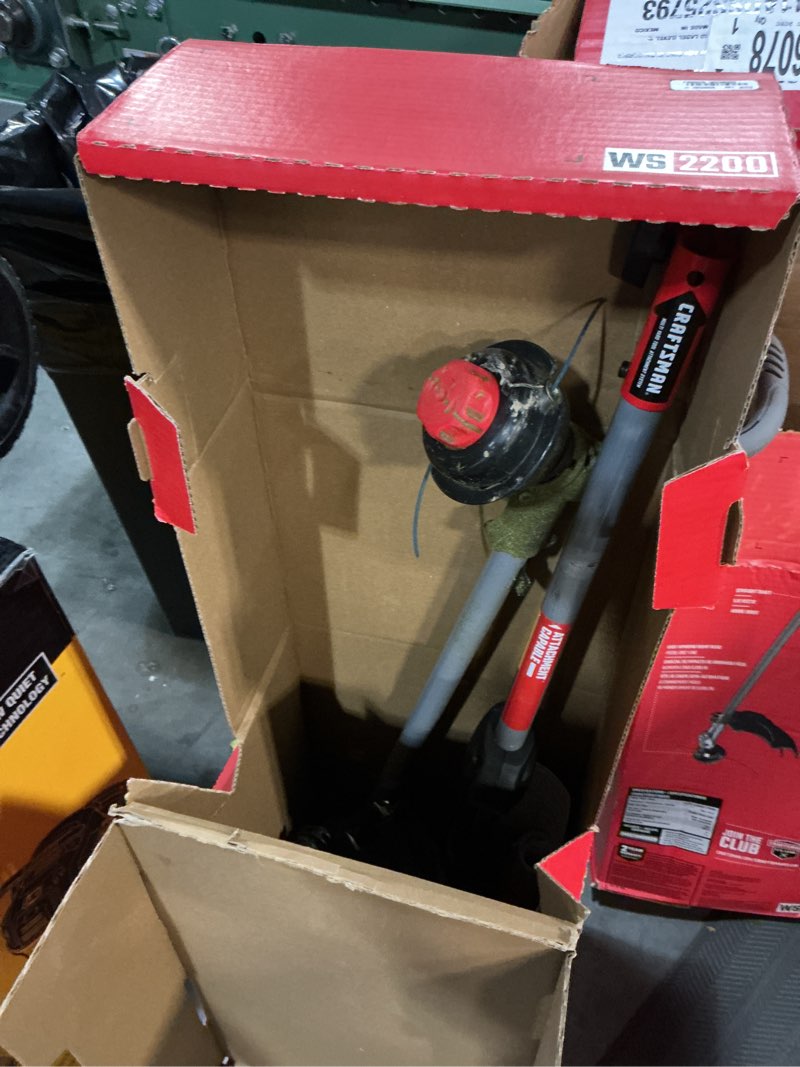 Condition photo showing As Is for craftsman ws2200 25-cc 2-cycle 17-in straight shaft attachment capable gas string trimmer