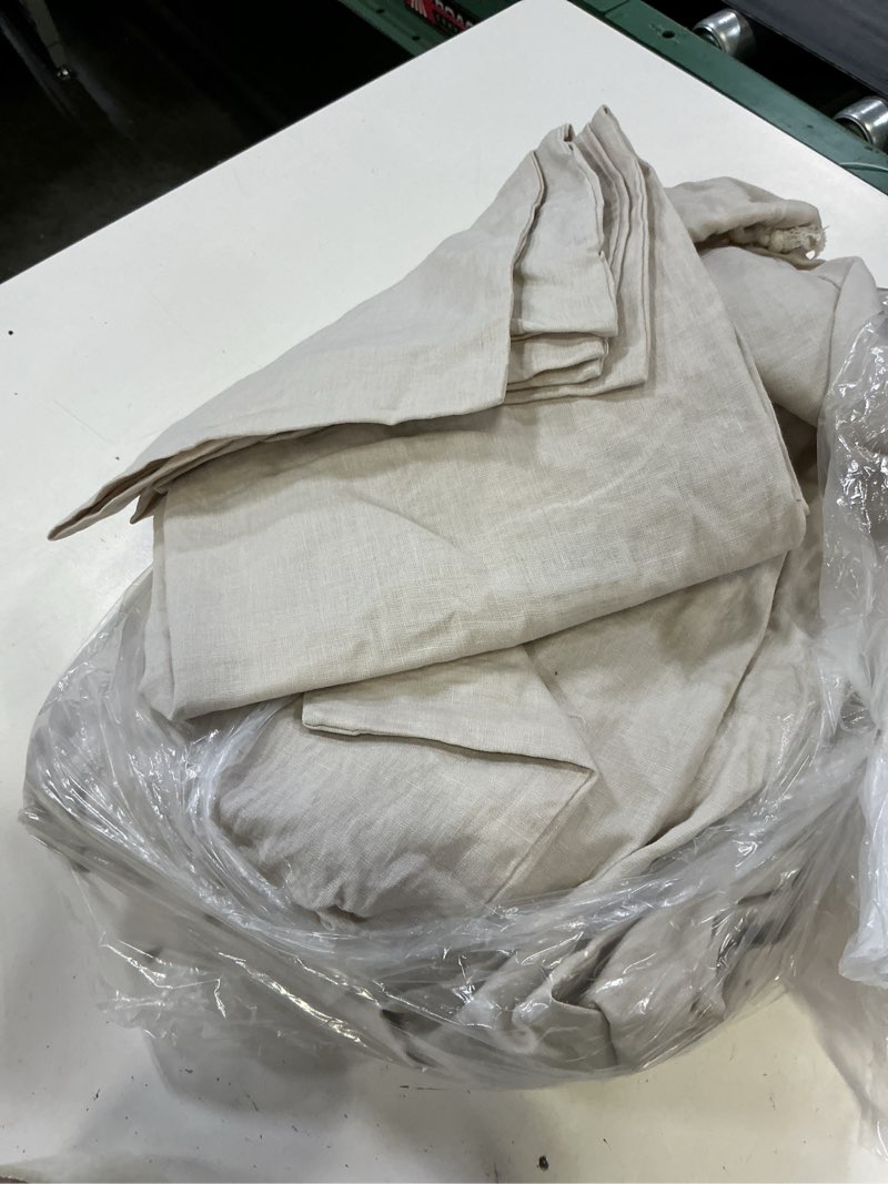 Condition photo showing Good Condition for european linen duvet cover set, king/cal king, sand