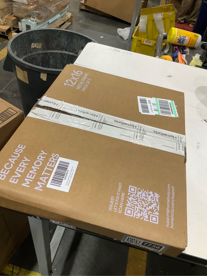 Condition photo showing As Is for Homeforia 12x16 Picture Frame Gold, High End Metal 12x16 Poster Frames with Mat 9x12 for Photo, 12 x