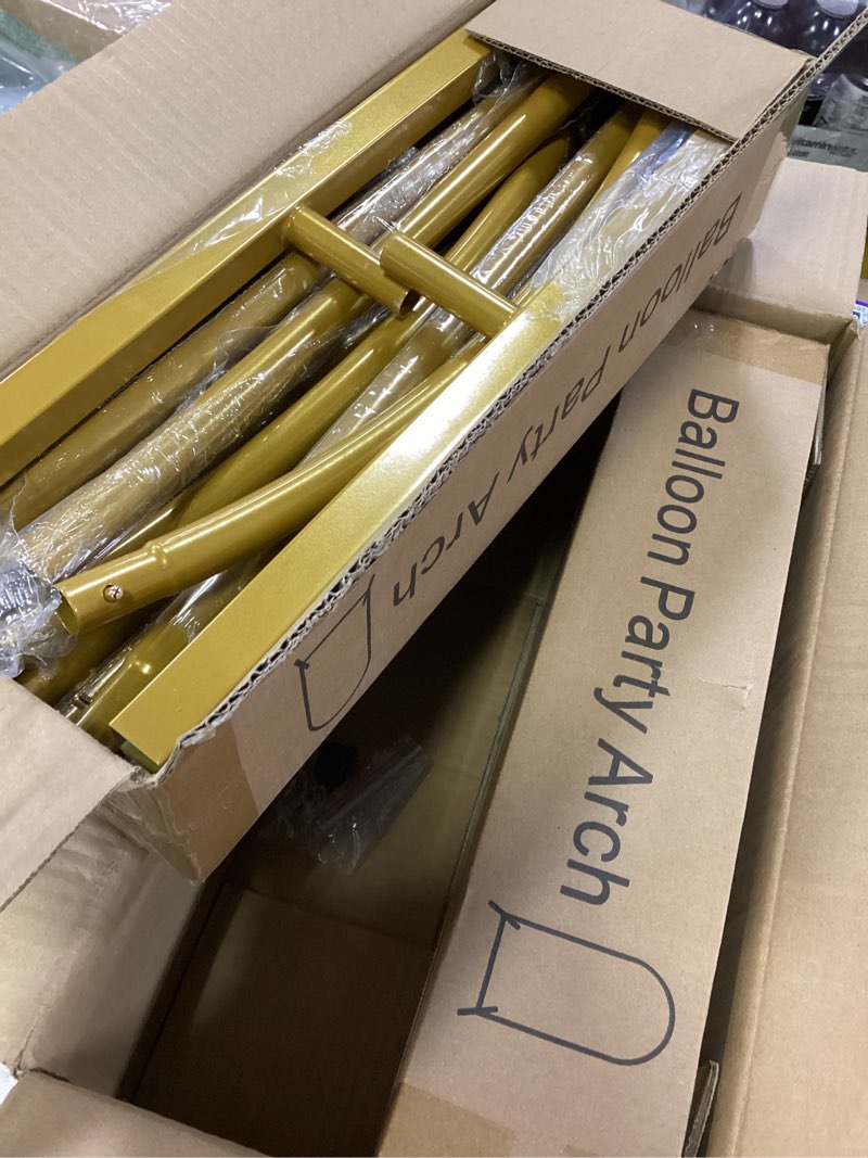 Condition photo showing Good Condition for Wedding Arch Backdrop Stand Set of 2 (7.2FT, 6FT) Gold Wedding Balloon Arched Backdrop Stand Square Arch Frame for Birthday Party Bridal Baby Shower Ceremony Decoration 7.2FT, 6FT Gold