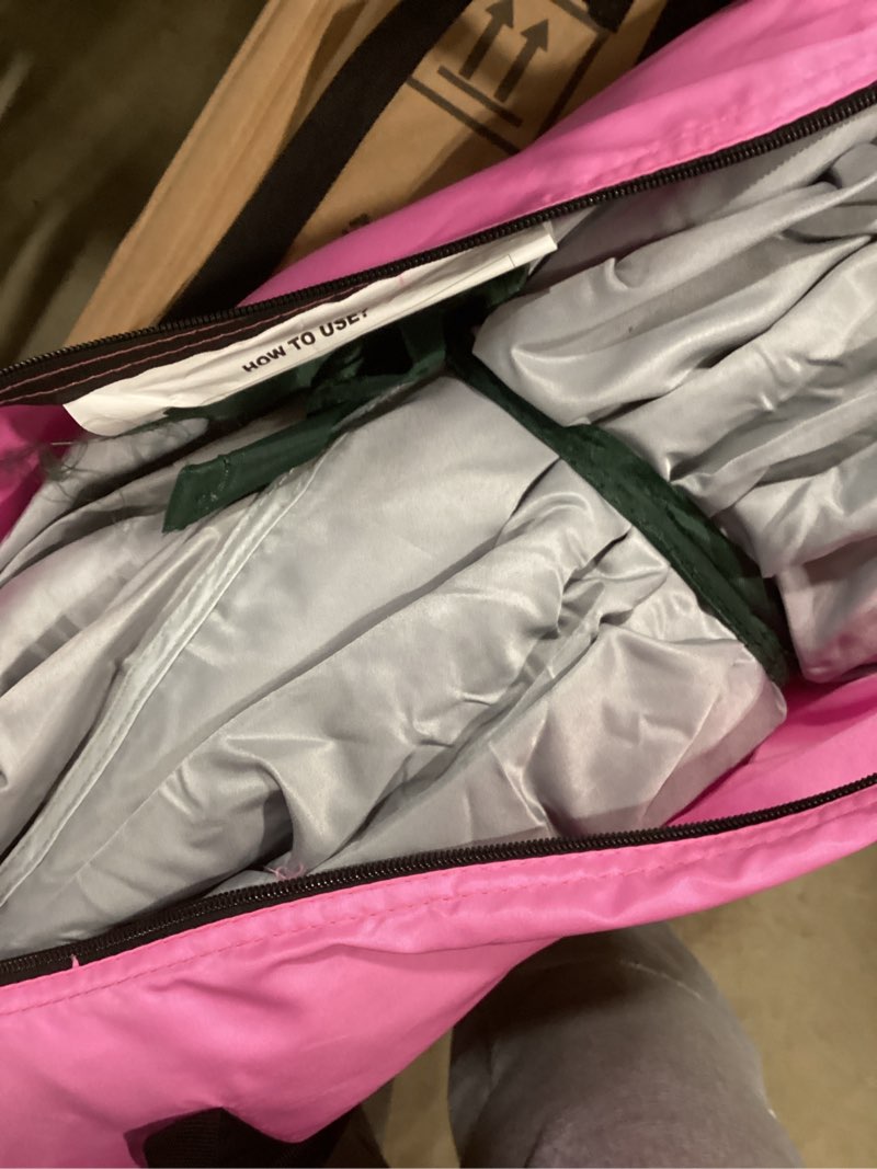 Condition photo showing Good Condition for Kids Play Tent-Portable Playhouse Children House -Easy Set up Indoor Outdoor with Carry Bag for Kids-Light Strip Design for Night use -Space for Children and Parents-Birthday Vitality Pink