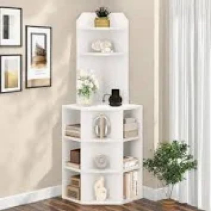 (Incomplete box 1 of 2) Ebern Designs Corner Shelf With USB Ports & Outlets
