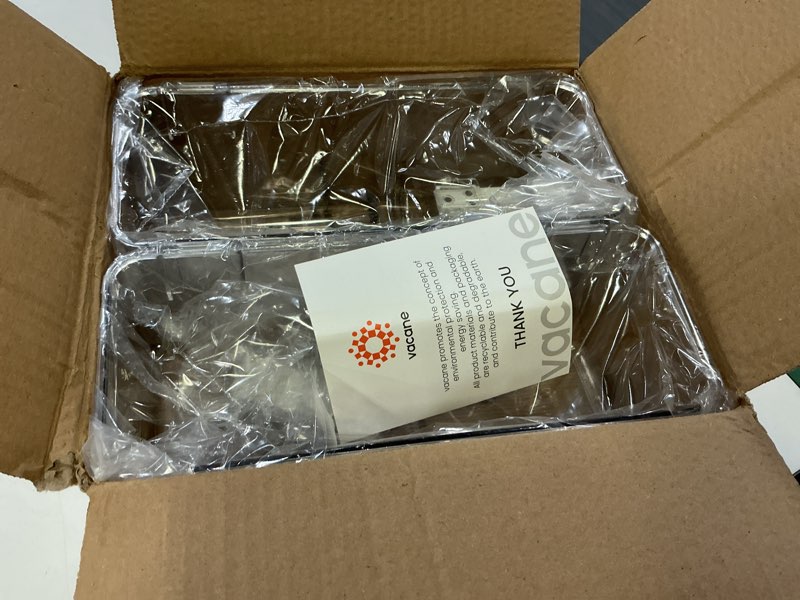 Condition photo showing Good Condition for vacane 2 Pack Plastic Over Cabinet Door Organizer with Removable Hooks, Clear Hanging Baskets for Organizing Over the Cabinet Organizer Holder for Kitchen, Bathroom-Hang Outside or Inside Door-M