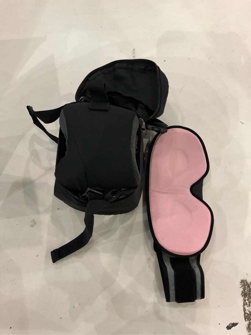 Condition photo showing New/Like New for YFONG Travel Pillow for Long Flight Airplanes, Head Strap Combo with 3D Contoured Eye Mask for Sleep, Neck Pillow for Car Trip Essential, 360° Support Memory Foam Headrest, Prevent Head Bobbing, Pink