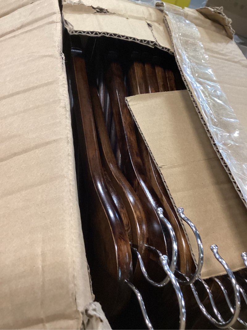 Condition photo showing Good Condition for (The color is different)Amber Home 30 Pack American Red Cedar Hangers, Smooth Finish Wood Coat Hangers for Suit Shirt, Aromatic Cedar Clothes Hangers with Swivel Hook & Notches for Dress, Jacket, Pants (Cedar,30)