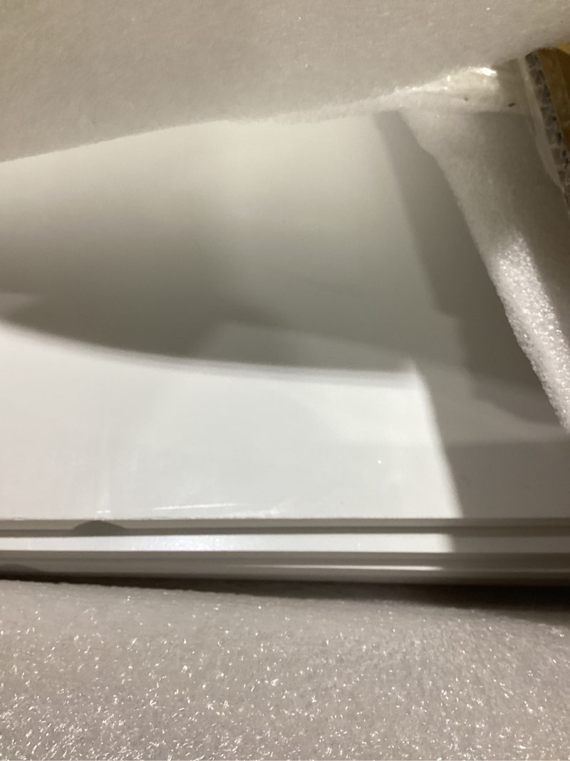 Condition photo showing As Is for 5 pcs wire rack covers 24x12x3 inch pvc pantry shelf cover 0.31 inch thick removable closet wire rack shelf covers,decoration kitchen bathroom office shelving (light luxury white,24x12x3 inch) 24x12x3inch light luxury white