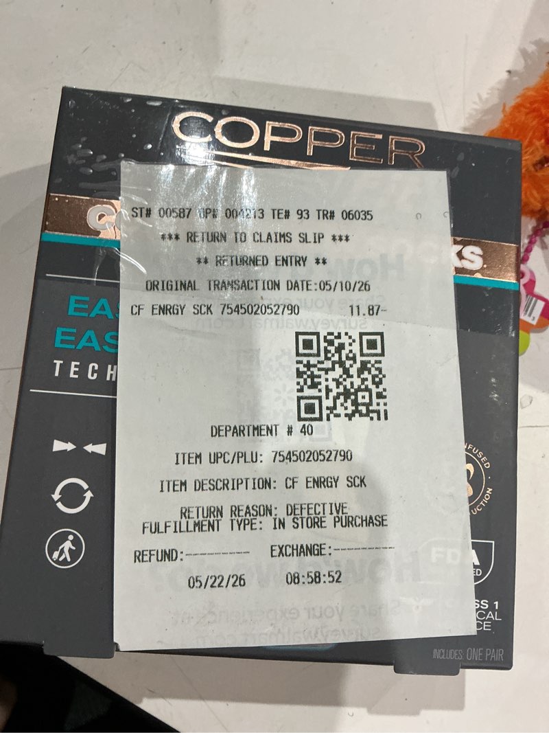Condition photo showing Good Condition for copper fit energy compression socks, white, l/xl, unisex
