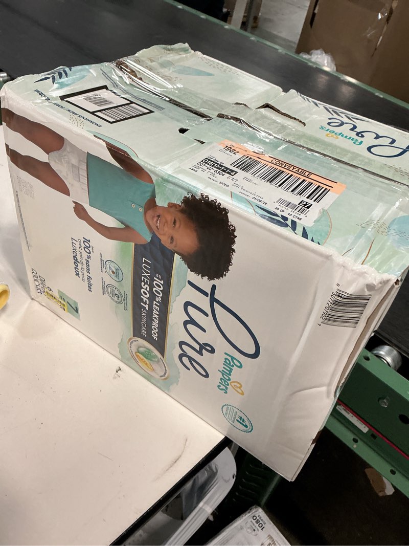 Condition photo showing New/Like New for pampers pure protection disposable diapers enormous pack - size 7 - 60ct