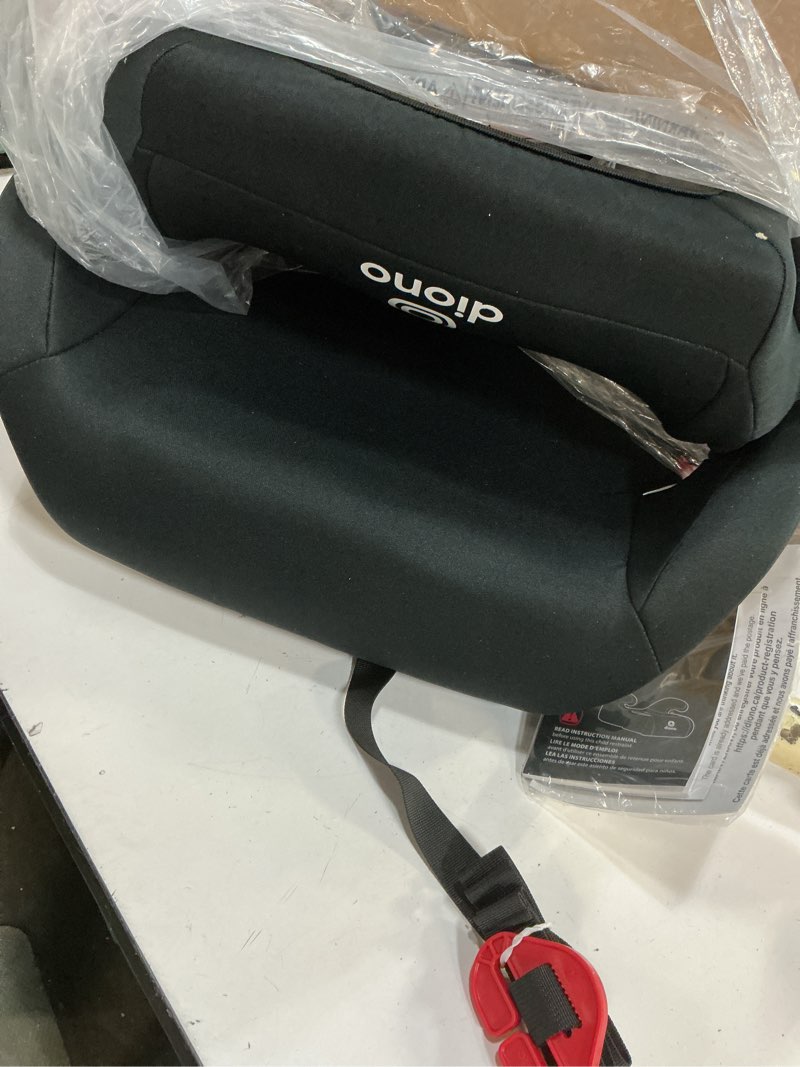 Condition photo showing Good Condition for diono solana, no latch, pack of 2 backless booster car seats, lightweight, machine washable covers, cup holders, black 2-pack black