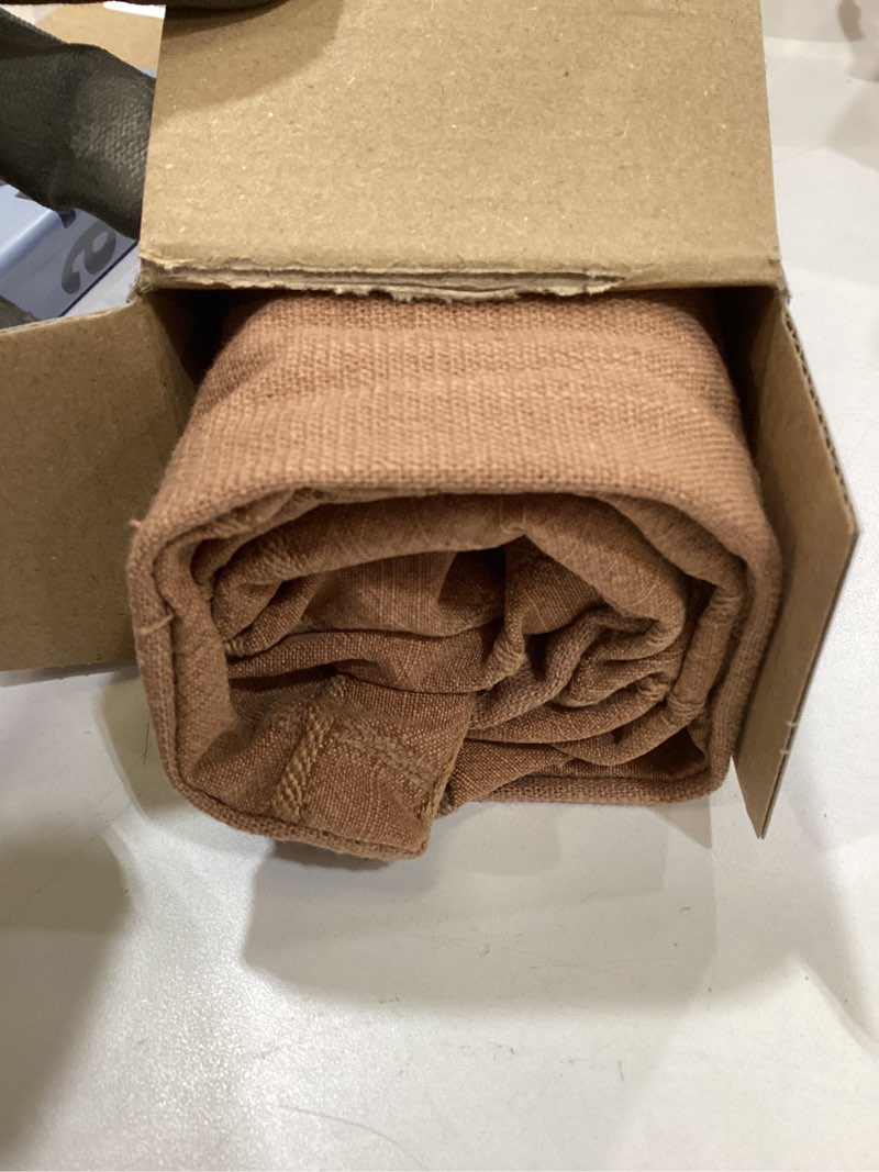 Condition photo showing Good Condition for miulee decorative linen check throw pillow covers neutral farmhouse vintage pillow covers 20x20 set of 2 boho modern winter home decor for sofa couch bedroom cushion camel brown 20" x 20" (pack of 2) camel brown
