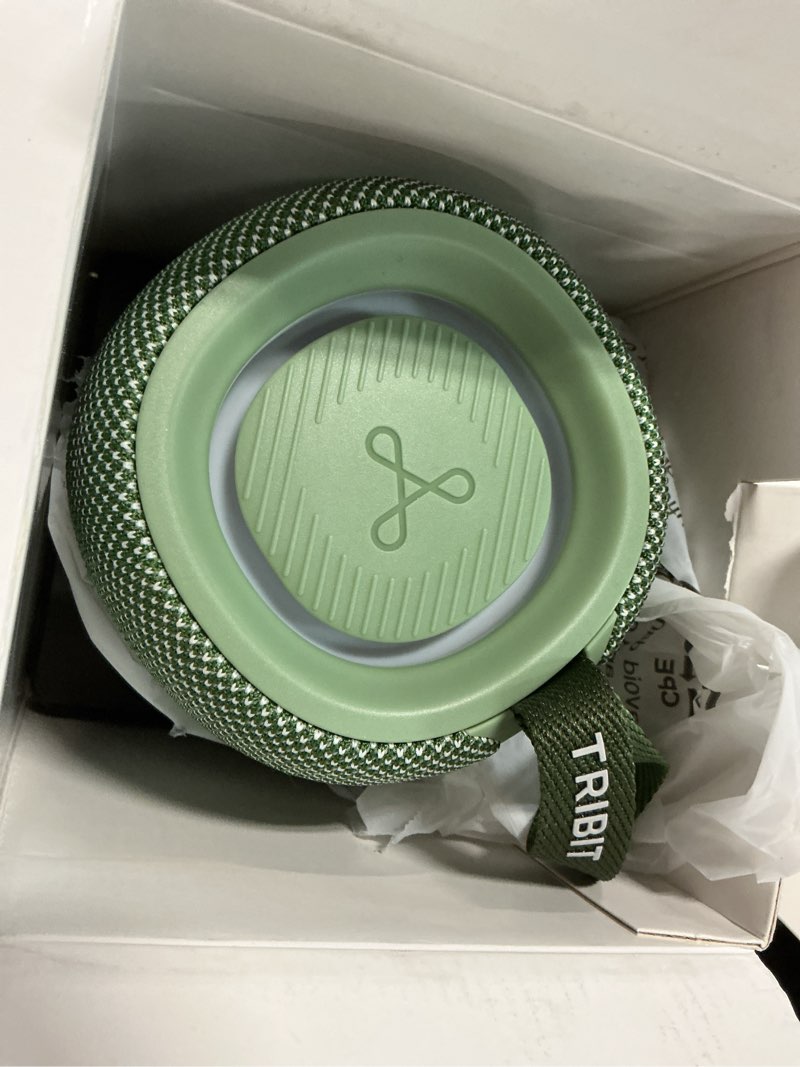 Condition photo showing Good Condition for tribit bluetooth speaker stormbox mini+, 12w shower speaker with 360° sound, 12h playtime, custom eq, bt5.4, ipx7 waterproof, rgb lights, type-c, aac/sbc, tws, portable for camping/backyard (green)