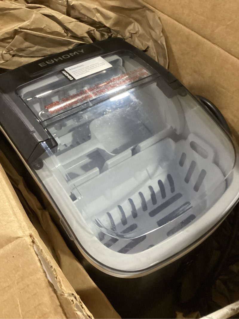 Condition photo showing As Is for EUHOMY Nugget Ice Maker Countertop with Handle, Ready in 6 Mins, 34lbs Per Day, Removable Top Cover, Auto-Cleaning, Portable Sonic Ice Maker with Basket and Scoop, for Home/Party/RV/Camping (Black)
