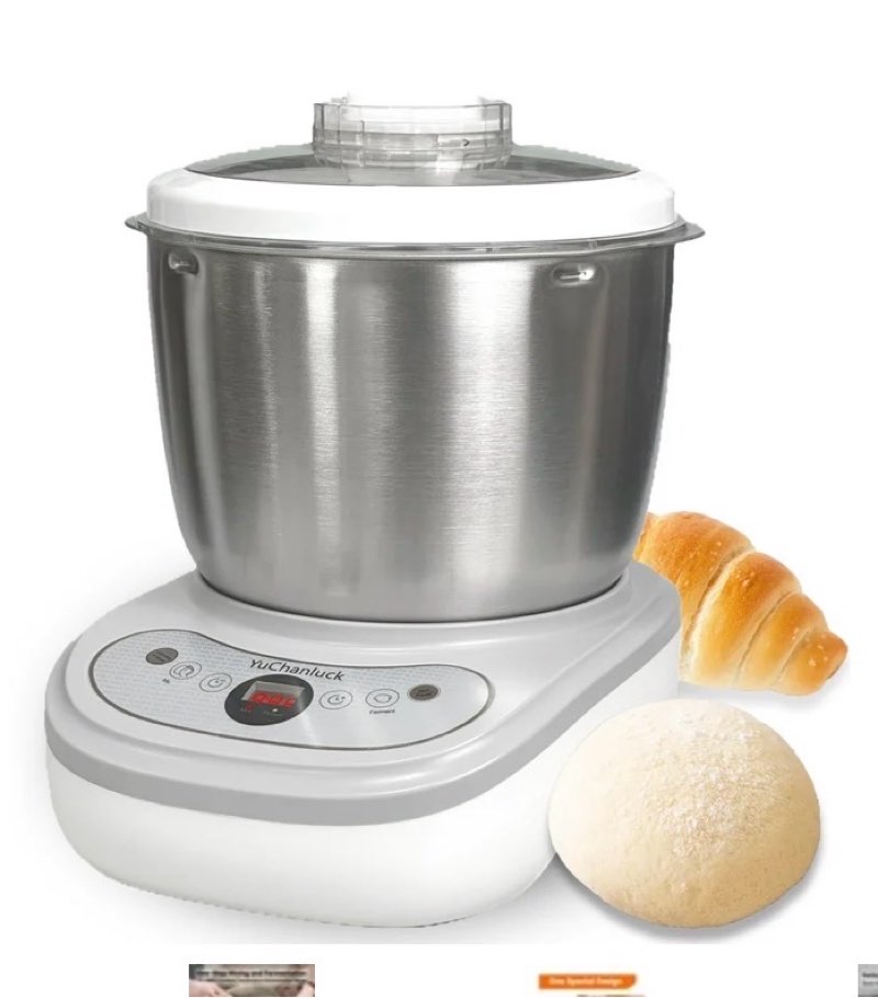 Dough Mixer 7L Large Capacity Electric Dough Maker with Ferment Function for Baking Bread Dough&Pizza Dough - Dough whisk 304 Stainless Steel Blender Add water/seasoning with Top Small Window