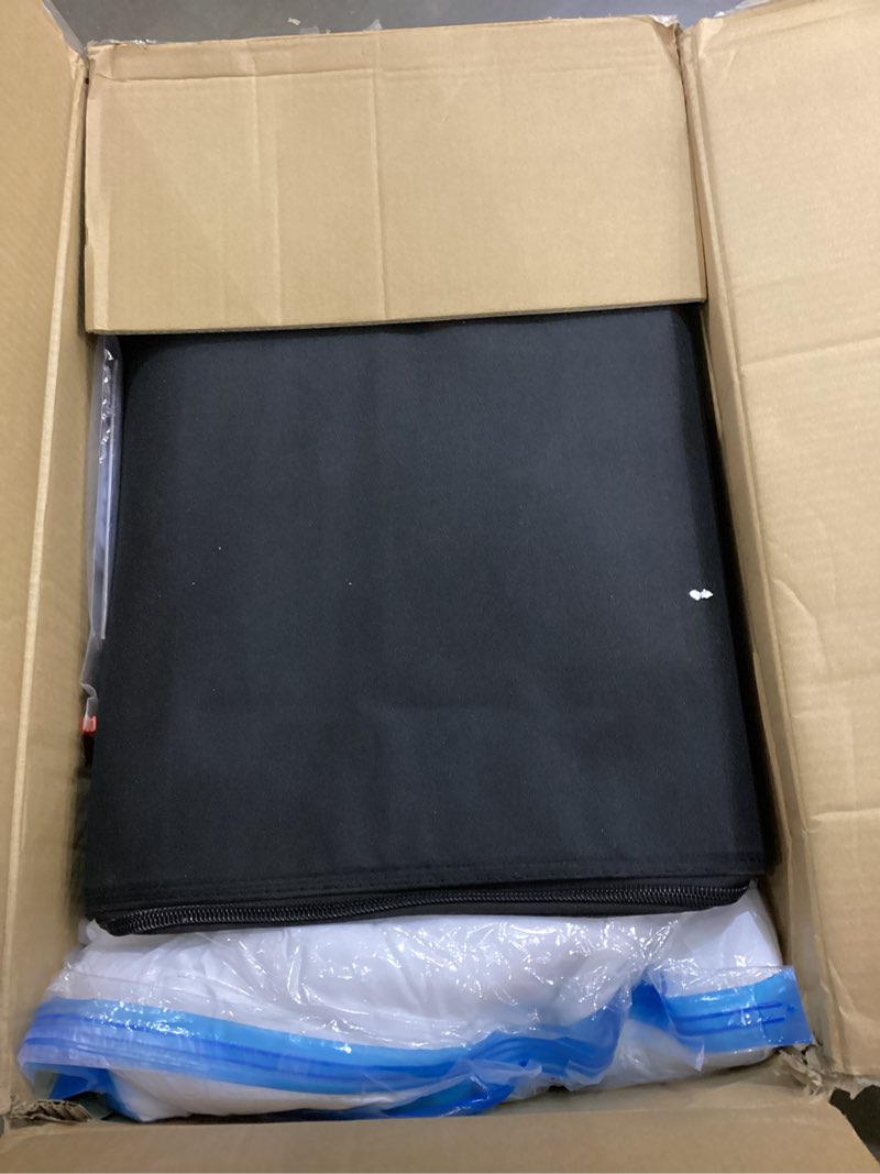 Condition photo showing As Is for SereneLife (Twin) EZ Bed Luxe Air Mattress with Frame and Rolling Case - Luxury Series with Bonus Memory Foam Cover, Constant Comfort Pressure Maintaining Pump, Built-in Headrest, Wall Plug AC Twin EZ Bed Luxe