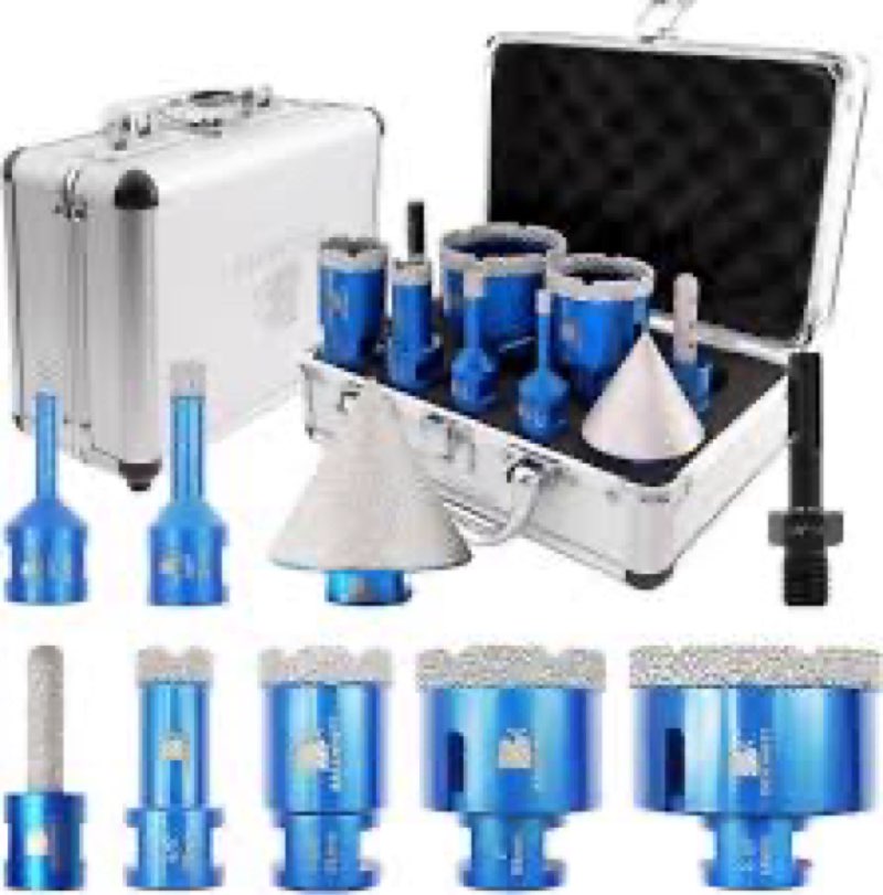 diamond core drill bit set - brschnitt diamond hole saw kit for porcelain tile ceramic marble granit