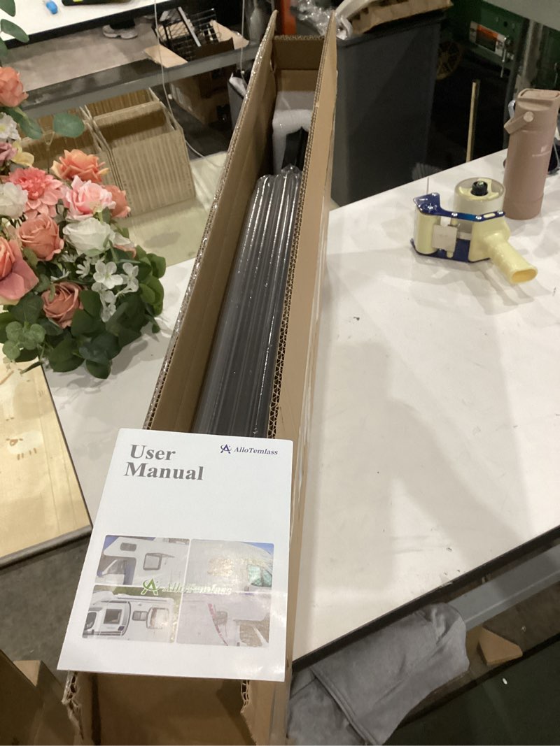 Condition photo showing Good Condition for 24"x15" rv sliding window - horizontal teardrop style, dot-certified tempered glass & trim kit, aluminum alloy frame w/mesh screen 24"x15" horizontal