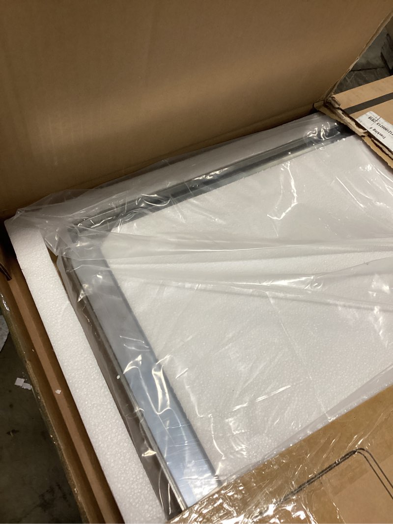 Condition photo showing Good Condition for Keonjinn 20 x 30 Inch Brushed Nickel Bathroom Mirrors for Over Sink, Rounded Rectangle Silver Bathroom Vanity Mirror, Farmhouse Mirror for Wall, HD Tempered Glass, Anti-Rust Aluminum Alloy Mirror Brushed Nickel 30"L x 20"W