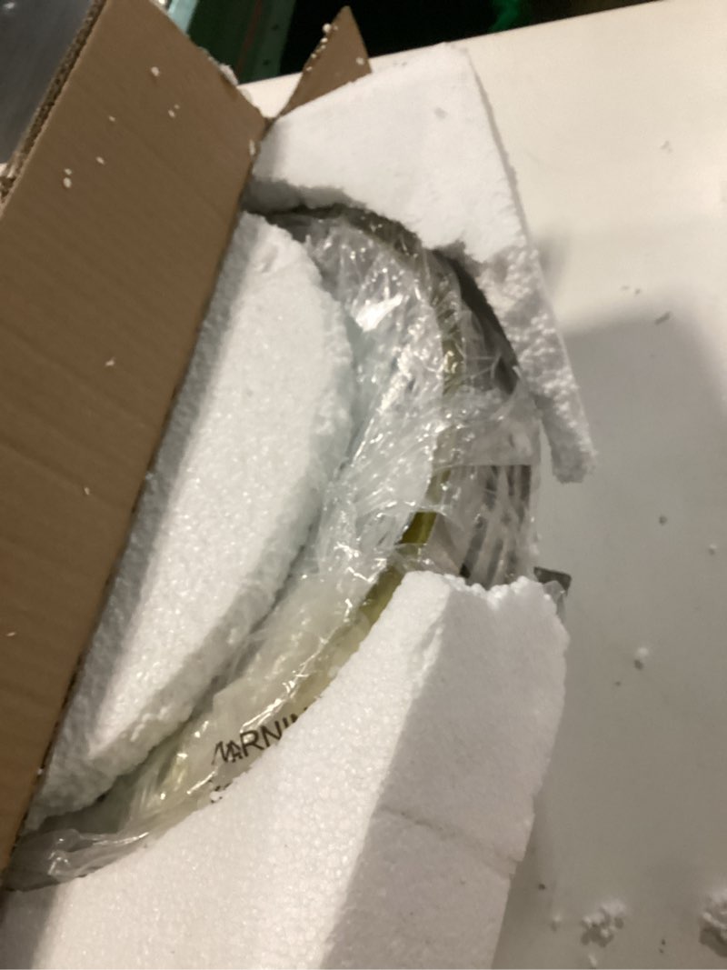 Condition photo showing Good Condition for Design House 503284 2-Light Indoor Ceiling Mount Dimmable Alabaster Glass Bedroom Hallway Kitchen Dining Room, 14", Satin Nickel