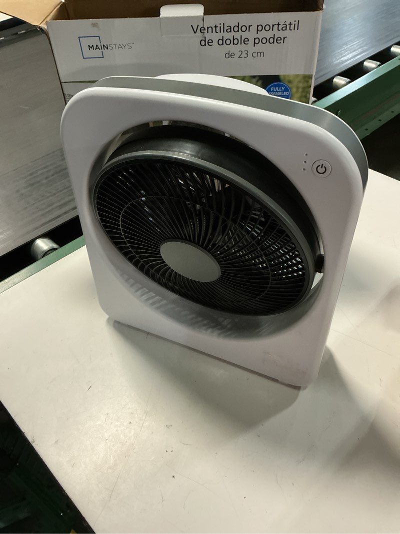 Condition photo showing As Is for mainstays 9" dual power portable fan