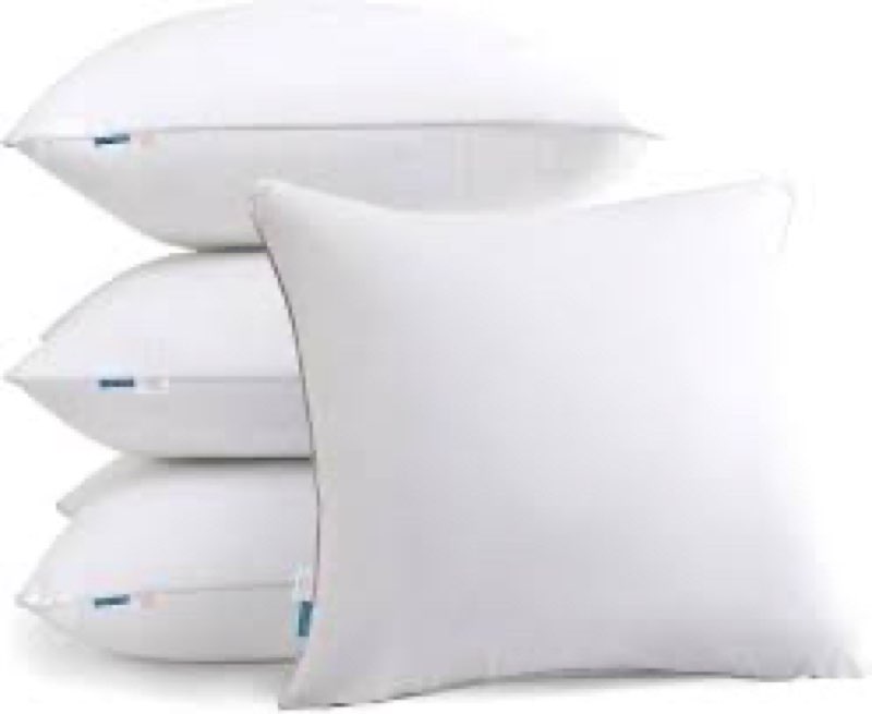 Oubonun 20"x20" Pillow Inserts (Set of 4) - 100% Cotton Cover, Square Throw Pillow Inserts for Couch