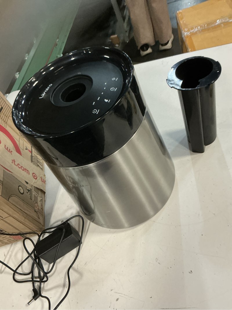 Condition photo showing As Is for 7l ultrasonic stainless steel cool mist humidifier for bedroom & large room, top fill, ultra quiet 24db, 3 mist levels, easy clean dishwasher safe humidifier for living room office