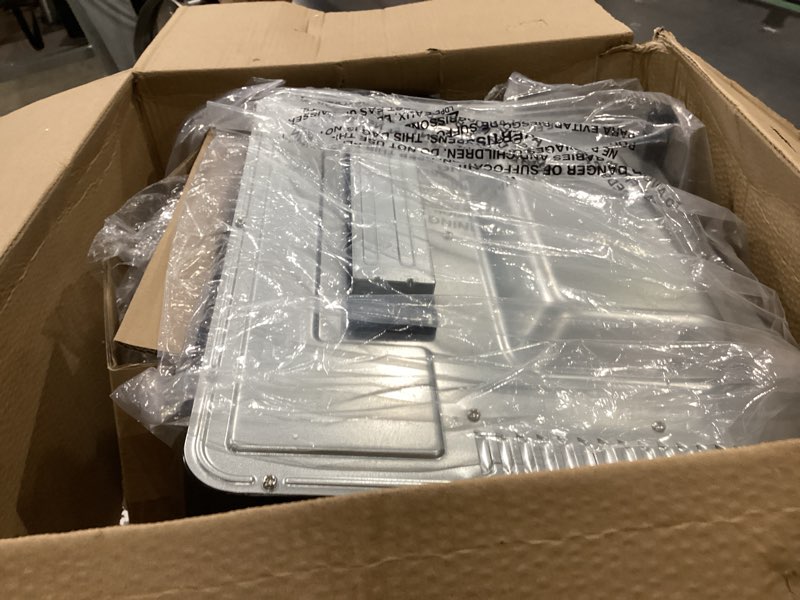 Condition photo showing As Is for cuisinart air fryer toaster oven with grill, 1800w 8-1 air fryer oven with bake, convection bake, grill, broil and warm options, large capacity, 60-minute timer, toa-70bks, black ss black convection toaster air fryer oven w/ grill