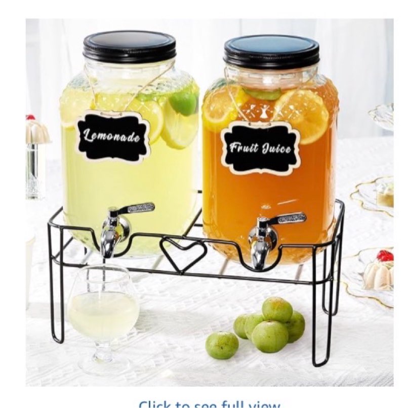 1 Gallon Drink Dispenser for Parties, Beverage Dispensers with Stand and 18/8 Stainless Steel Spigot, Lemonade Dispenser with Ice Cylinder, Great for Party, Wedding, Picnic, BBQ