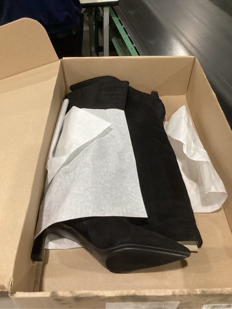 Anne Klein Women's Rene Knee High Boot, Black Suede, 10 M