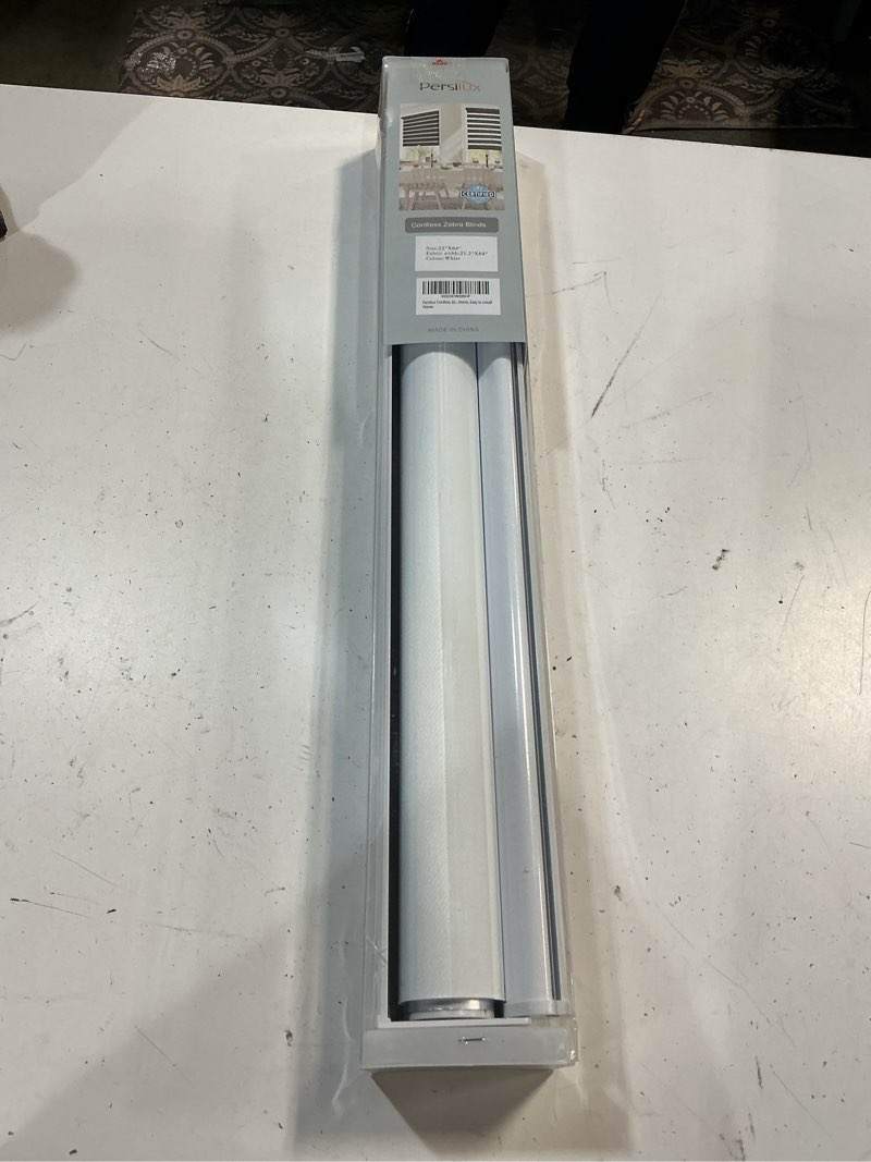 Condition photo showing Good Condition for persilux cordless zebra blinds for windows free-stop roller window shades (22" w x 64" h, white) dual layer light control for day and night, light filtering sheer shades for home, easy to install 22"w x 64"h white