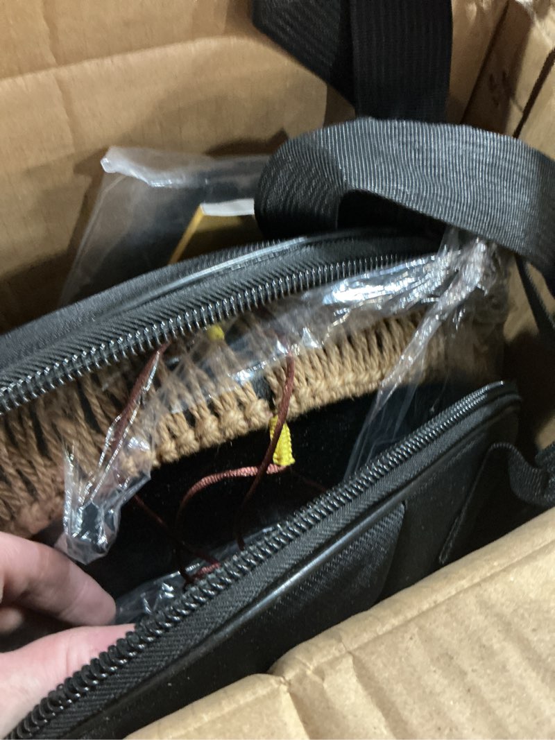 Condition photo showing New/Like New for steel tongue drum - hopwell 15 note 14 inch tongue drum - hand pan drums with music book, steel handpan drum mallets and carry bag, d major (black) 14 inch black