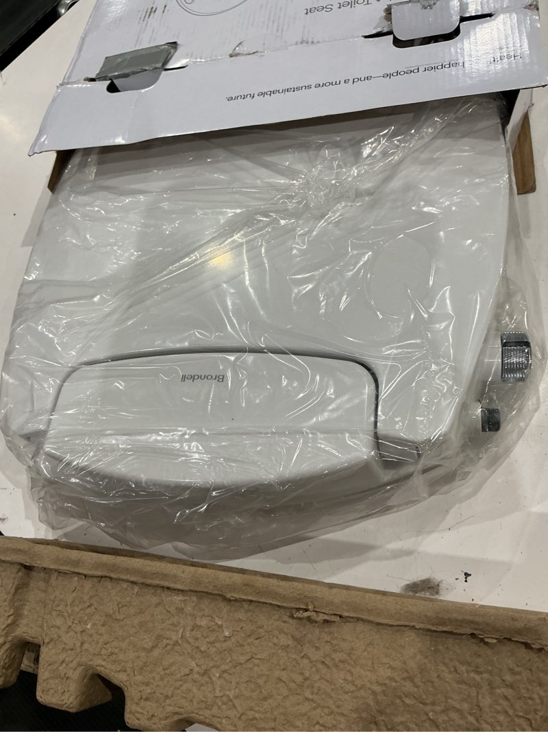 Condition photo showing As Is for brondell bidet toilet seat non-electric swash ecoseat, fits elongated toilets, white - dual nozzle system, ambient water temperature - bidet with easy installation
