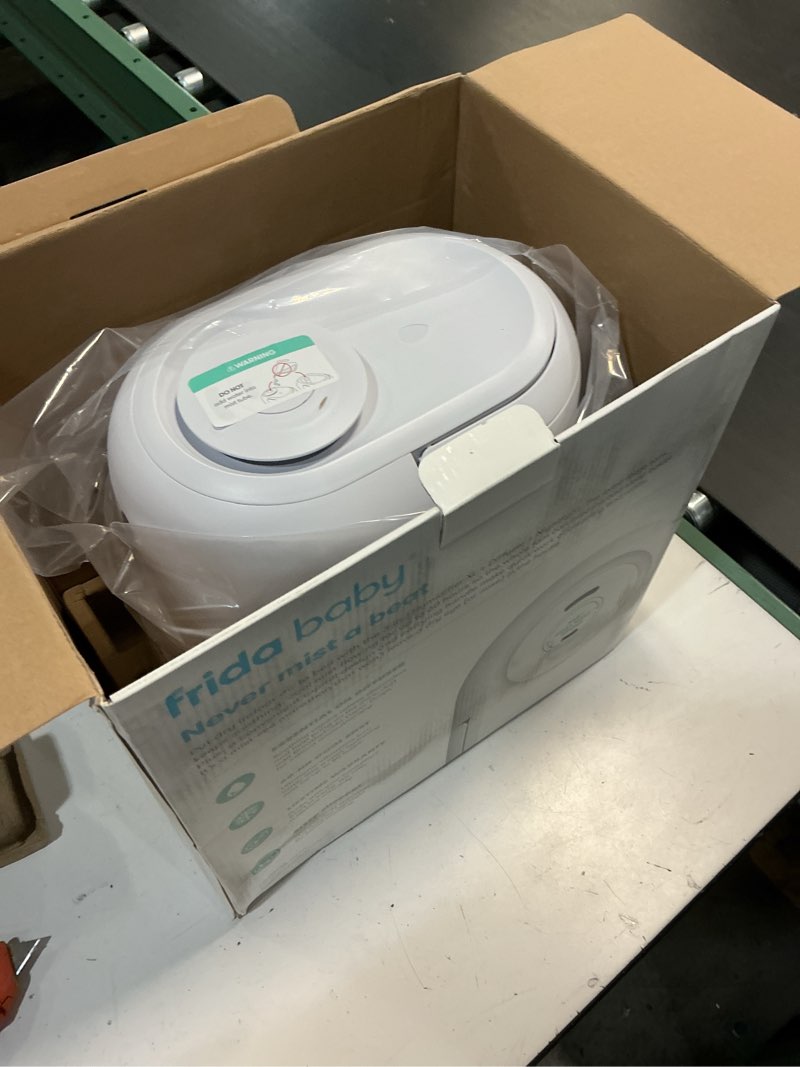 Condition photo showing New/Like New for frida baby 3-in-1 xl top fill humidifier for bedroom, cold & flu relief, 6l tank cool mist humidifier + diffuser for large rooms, mold resistant, nightlight, auto-off, quiet, essential oil diffuser 1.6 gallon tank