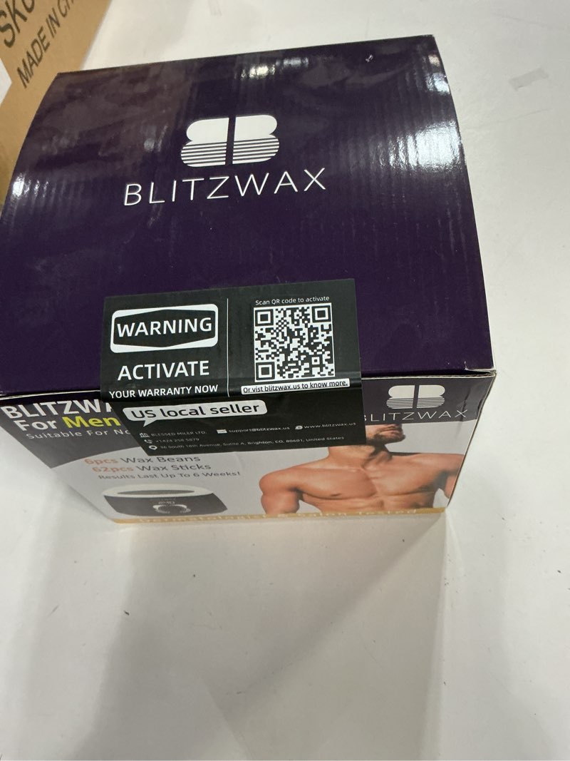 Condition photo showing New/Like New for BLITZWAX Back and Nose Waxing Kit for Men, Hard Wax Warmer for Brazilian, Body and Face, At Home Hair Removal Kit, Beginner Friendly, Quick Heating, 93 Accessories, Royal Blue