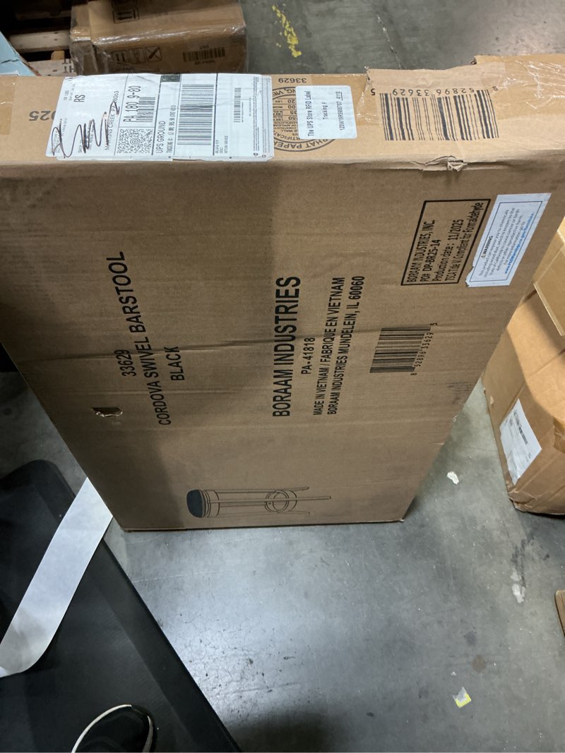 Condition photo showing New/Like New for Cordova Swivel Backless Bar Stool - Black