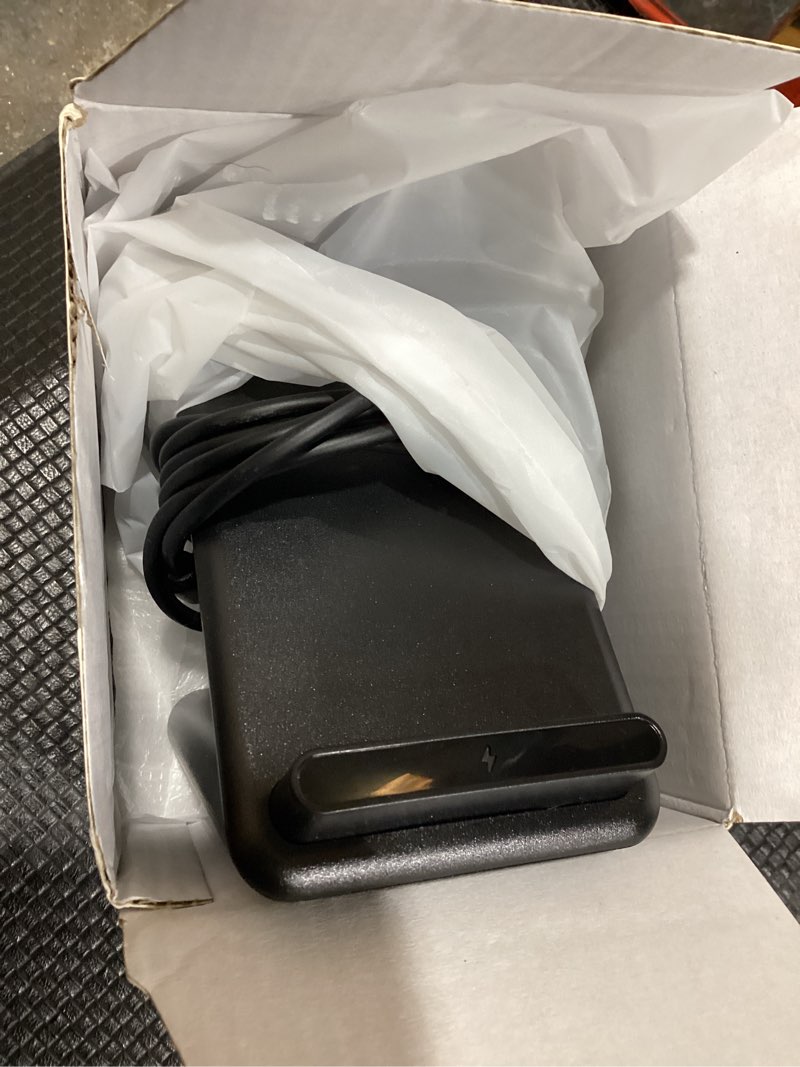 Condition photo showing Good Condition for wireless charging station,3 in 1 charging stand made for apple watch ultra 11 10 9 8 7 6 se 5 4 3,fast wireless charger made for iphone 17/air/16/15/14/13/12,for airpods pro(with adapter) (black)