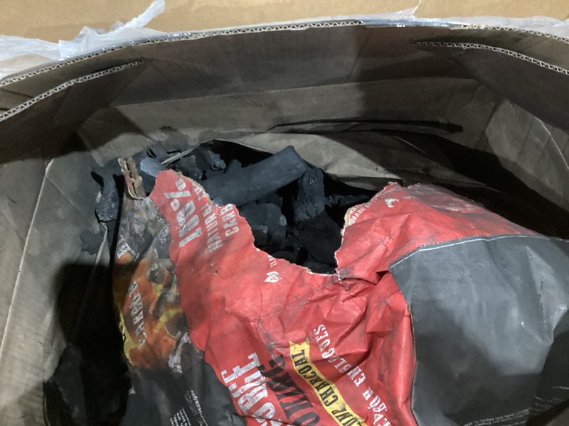 Condition photo showing As Is for premium quality wood lump charcoal for grilling - 100% natural paraguayan wood, sustainable, long-lasting lump wood charcoal for bbqs, smokers, and outdoor cooking (8kg/17.6 lbs)