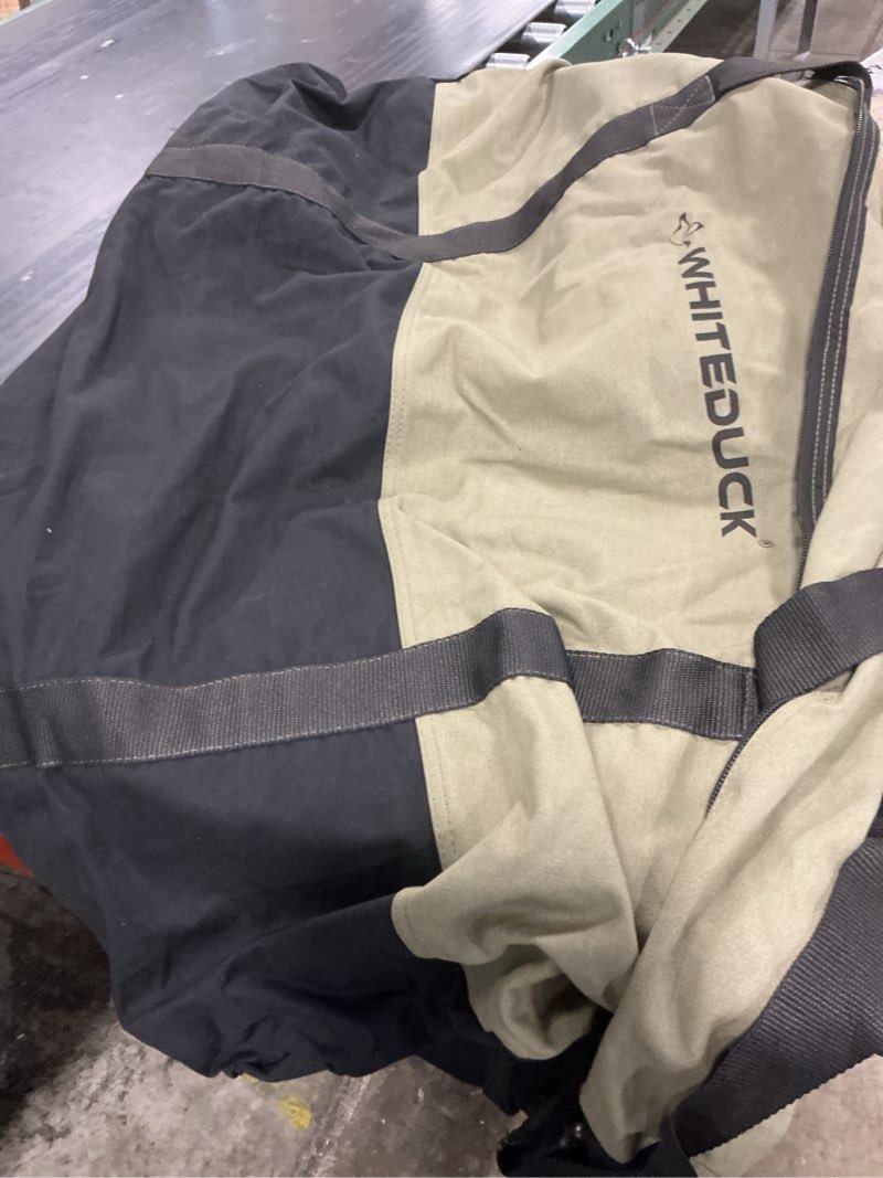Condition photo showing As Is for whiteduck heavy duty canvas duffel bag for men and women - foldable military
