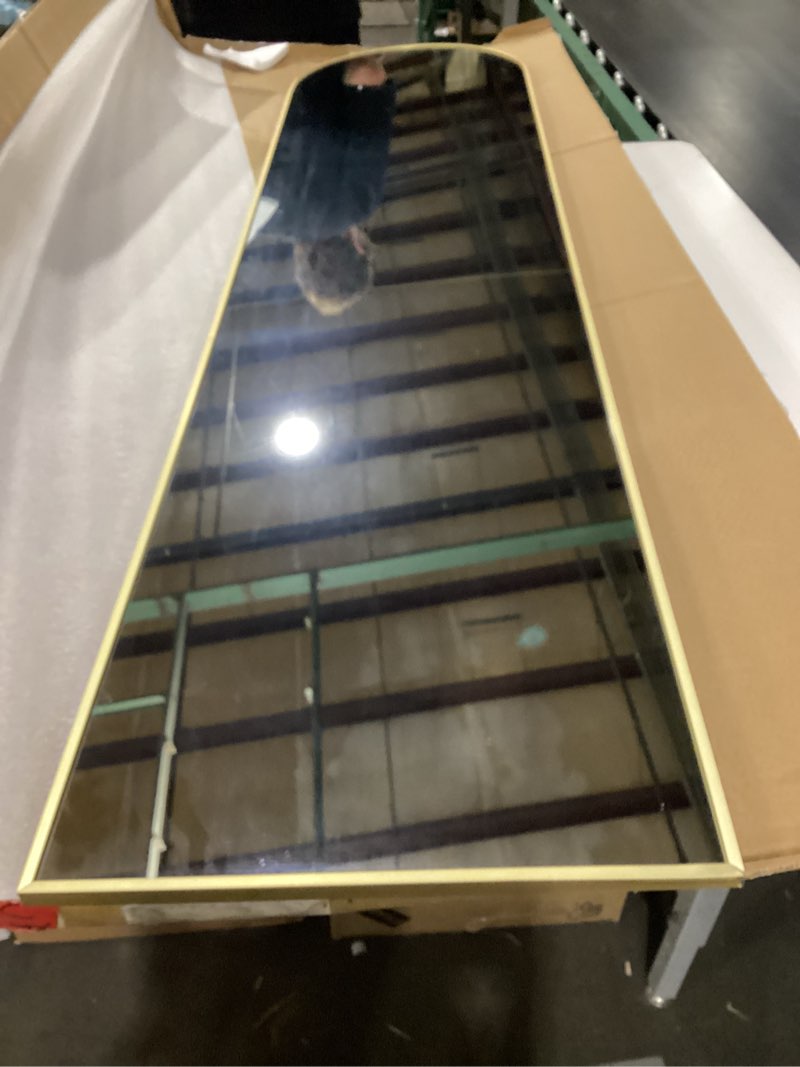Condition photo showing Good Condition for full length mirror, 58"x18" floor mirror, floor standing mirror freestanding arch full body mirror with stand for bedroom, hanging mounted mirror for living room cloakroom, gold