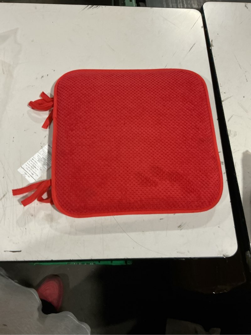 Condition photo showing Good Condition for sweet home collection chair cushion memory foam pads with ties honeycomb pattern slip non skid rubber back rounded square 16" x 16" seat cover