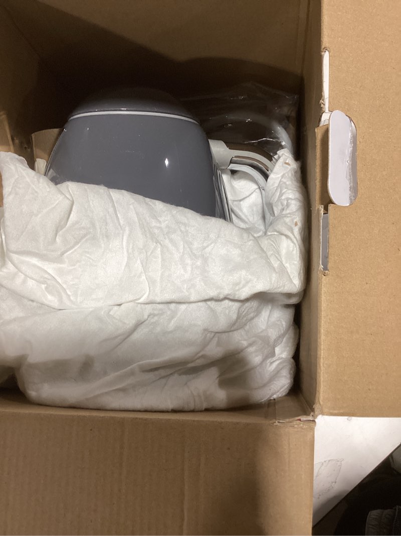 Condition photo showing New/Like New for SMEG KLF03 7 Cup Electric Water Kettle, Retro-Style, Soft-Opening Lid, Auto Shut-Off, 360° Swivel Base – Grey 1.7 Liters Grey