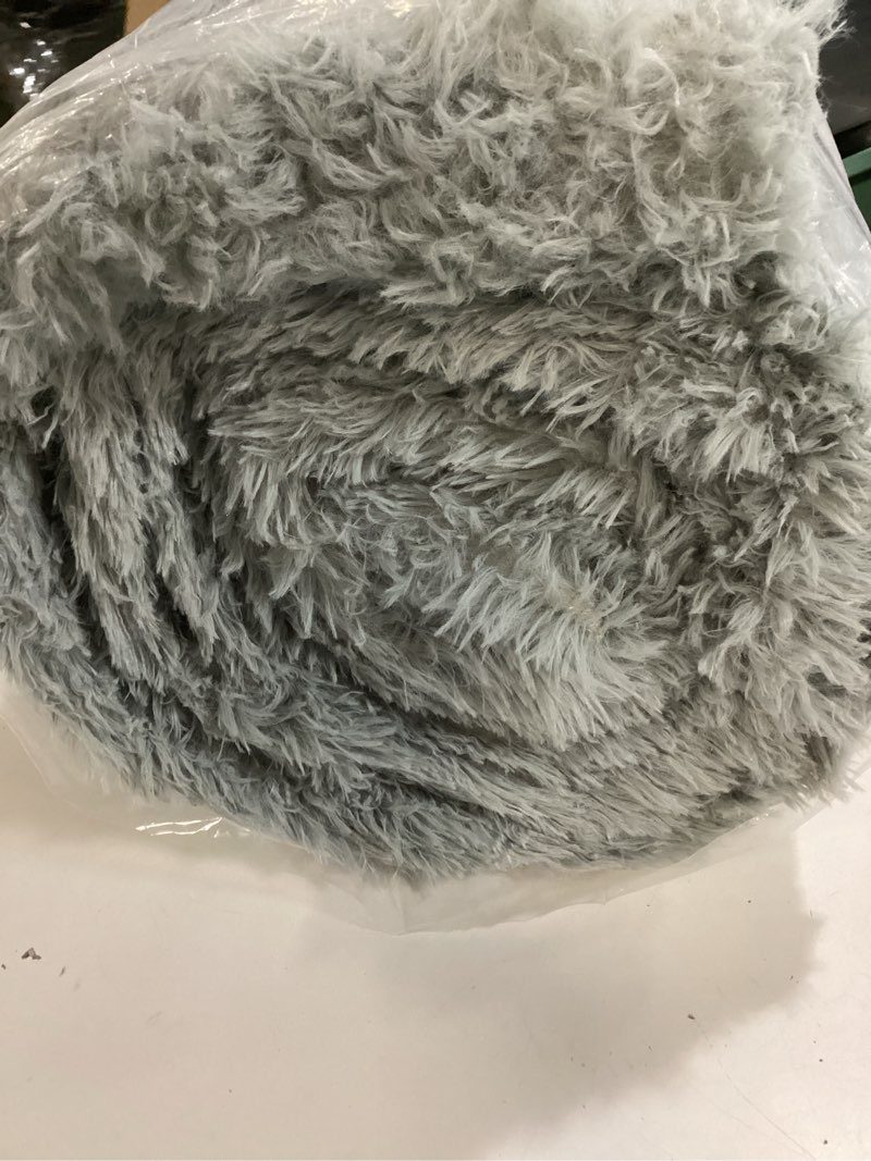 Condition photo showing As Is for TWINNIS Super Soft Shaggy Rugs Fluffy Carpets, 9x11 Feet, Indoor Modern Plush Area Rugs for Living Room Bedroom Kids Room Nursery Home Decor, Upgrade Anti-Skid Rectangular Fuzzy Rug, Grey 9' x 11' (Rectangular) Grey