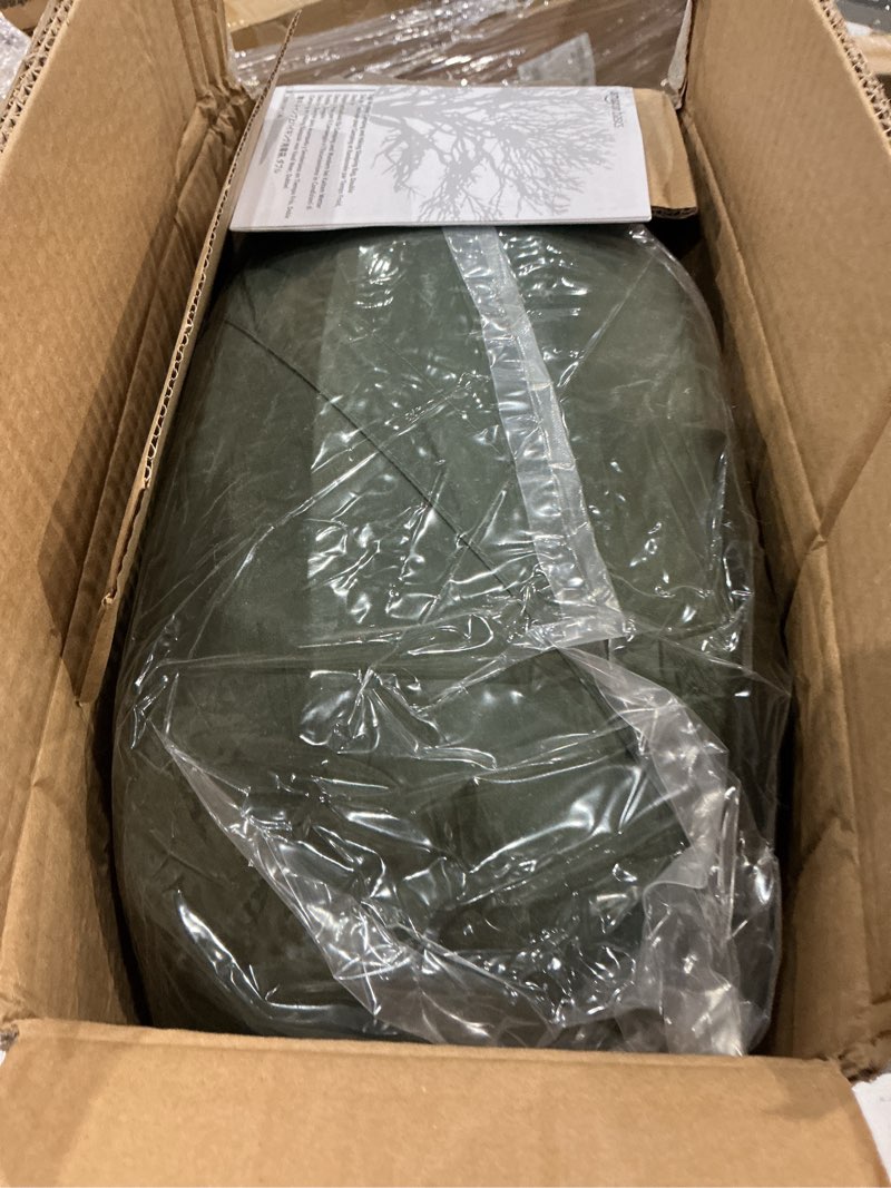 Condition photo showing New/Like New for amazon basics 40°f cool weather two-person sleeping bag, 87 inches x 59 inches, olive green