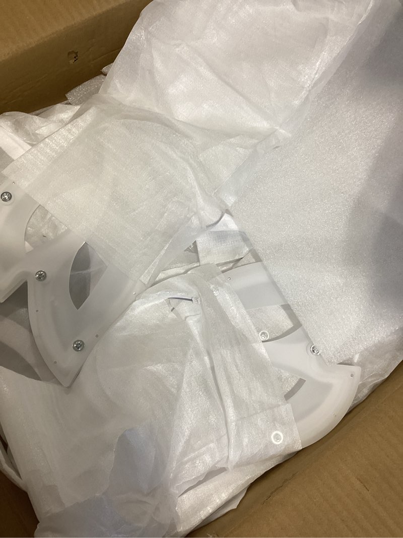 Condition photo showing Good Condition for garwarm modern ceiling light, 30.3in dimmable led flush mount ceiling lamp, 75w acrylic petals ceiling chandelier lighting fixture with remote control for living room bedroom dining room (white) white 30.3in