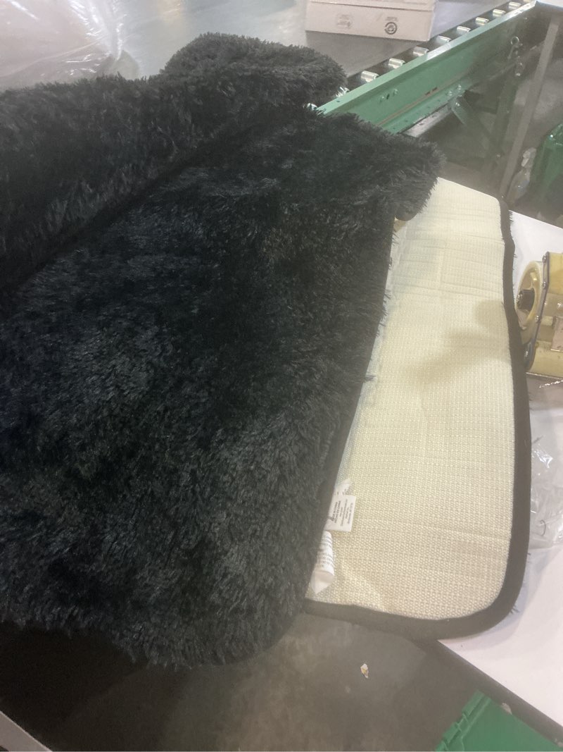 Condition photo showing Good Condition for mainstays cushion shag bedroom rug for adults  black  4 x6