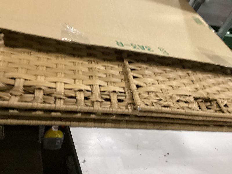 Condition photo showing Good Condition for Wicker Storage Basket with Lid,Rattan Shelf Basket with Removable Liner Bag,160L Storage Bin,Storage Trunk with Heightened Feet,Storage Container for Wardrobe,Home Organizer 17.7 x 29.9 x 20.46 Inches Natural