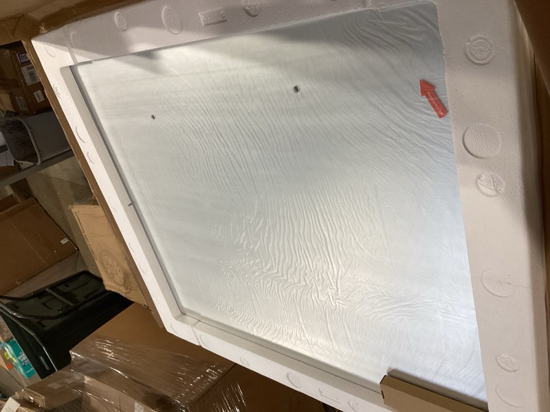 Condition photo showing Good Condition for loaao 30”x36” gold bathroom mirror, rounded rectangle gold frame mirror, brushed gold bathroom vanity mirror wall-mounted, anti-rust, tempered glass, hangs horizontally or vertically