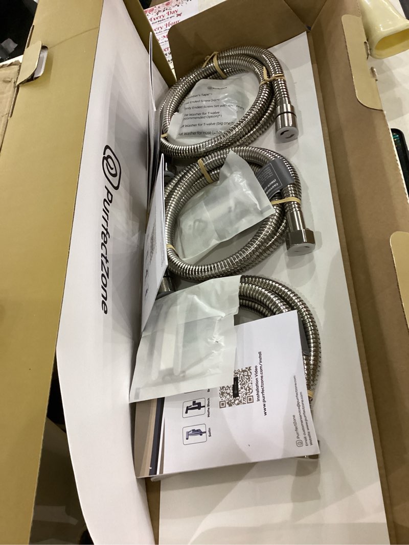 Condition photo showing New/Like New for Purrfectzone 3 Pack Bidet Sprayer for Toilet, Handheld Kit, Easy-to-Install Toilet Shattaf Set, Hand Held Stainless Steel shower with Adjustable Flow, Cloth Diaper wash 3 Stainless Steel